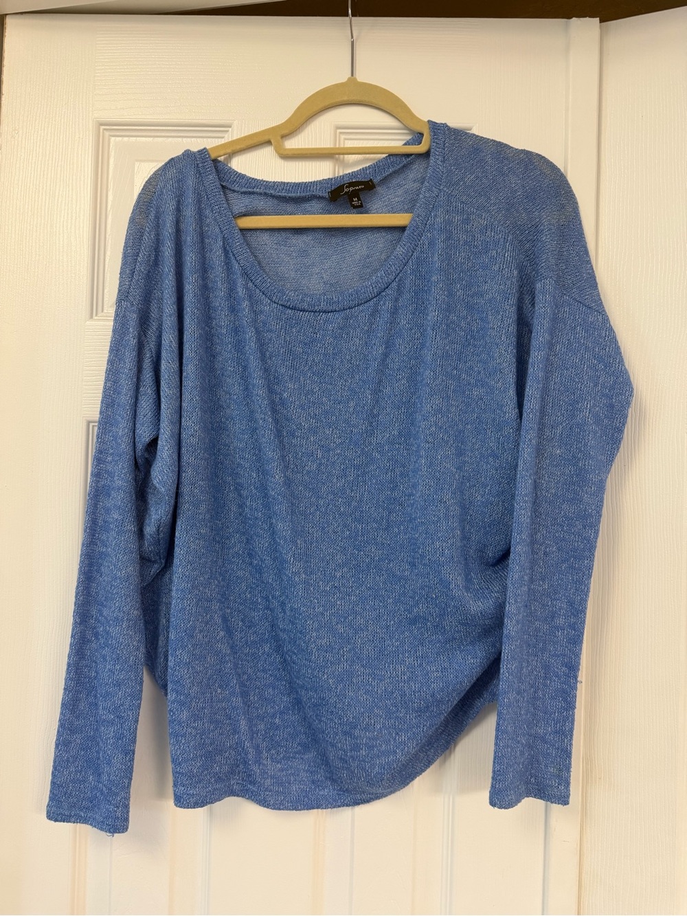 Nordstrom Light Blue Scoop-Neck Long Sleeve Top